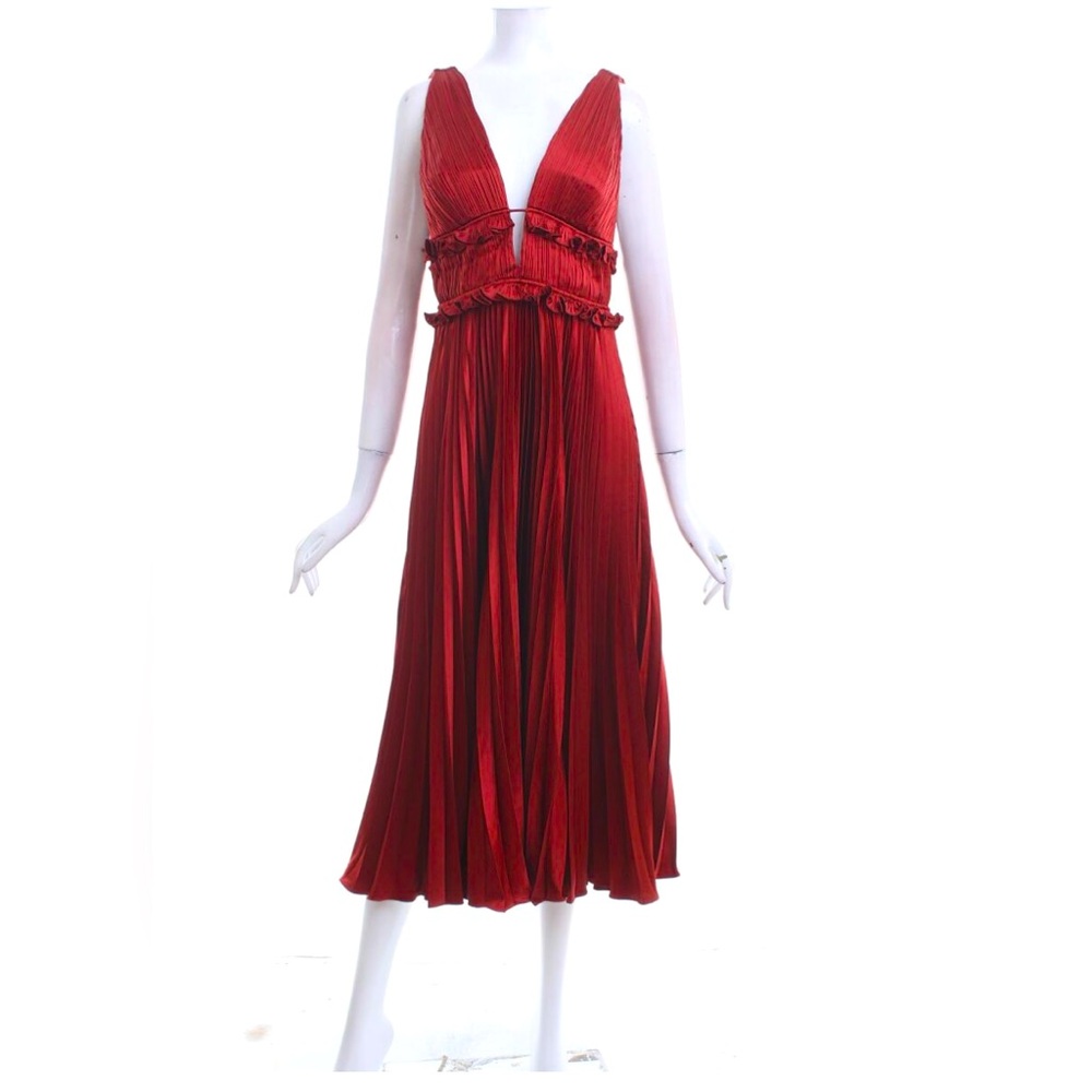 Brand new Amur brand midi red pleated dress.